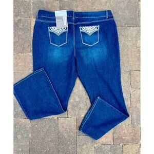 NWT est. 1946 curvy high rise bootcut embellished jeans size 24wx32"